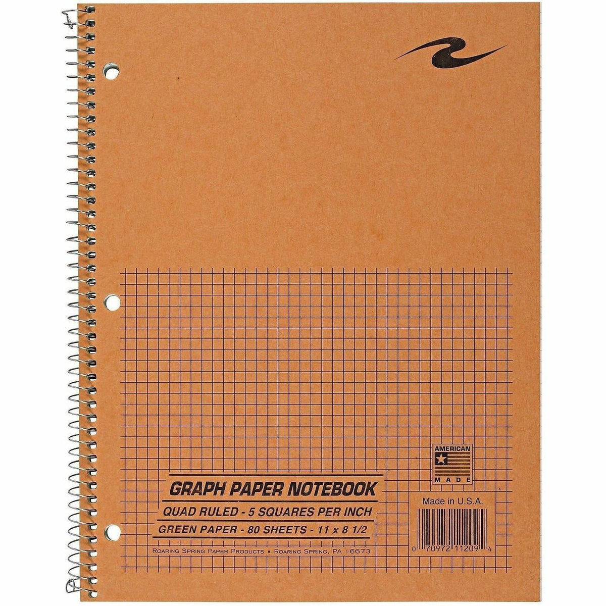 Roaring Spring 5x5 Graph Ruled Spiral Lab Notebook