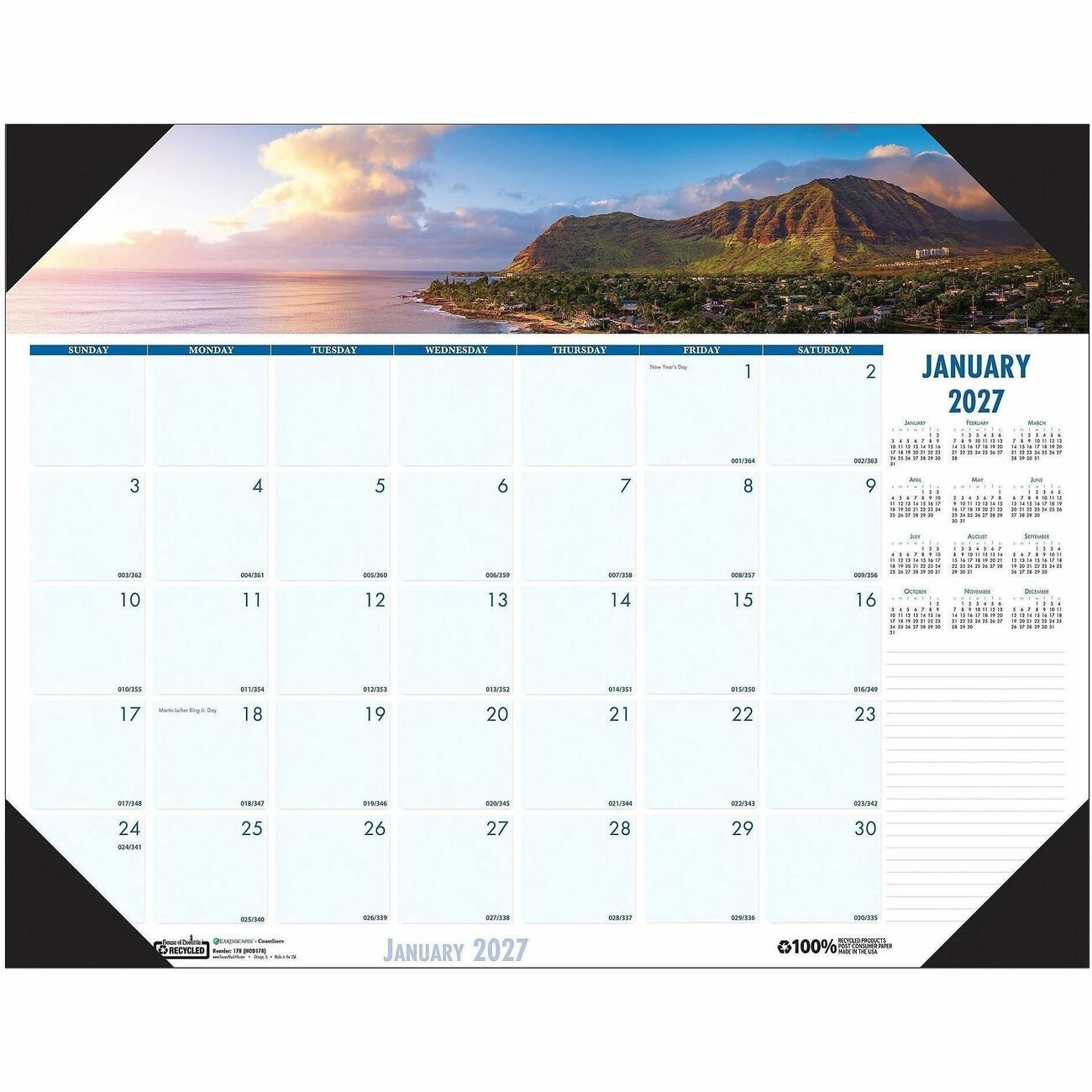 Coastlines Desk Pad Cal