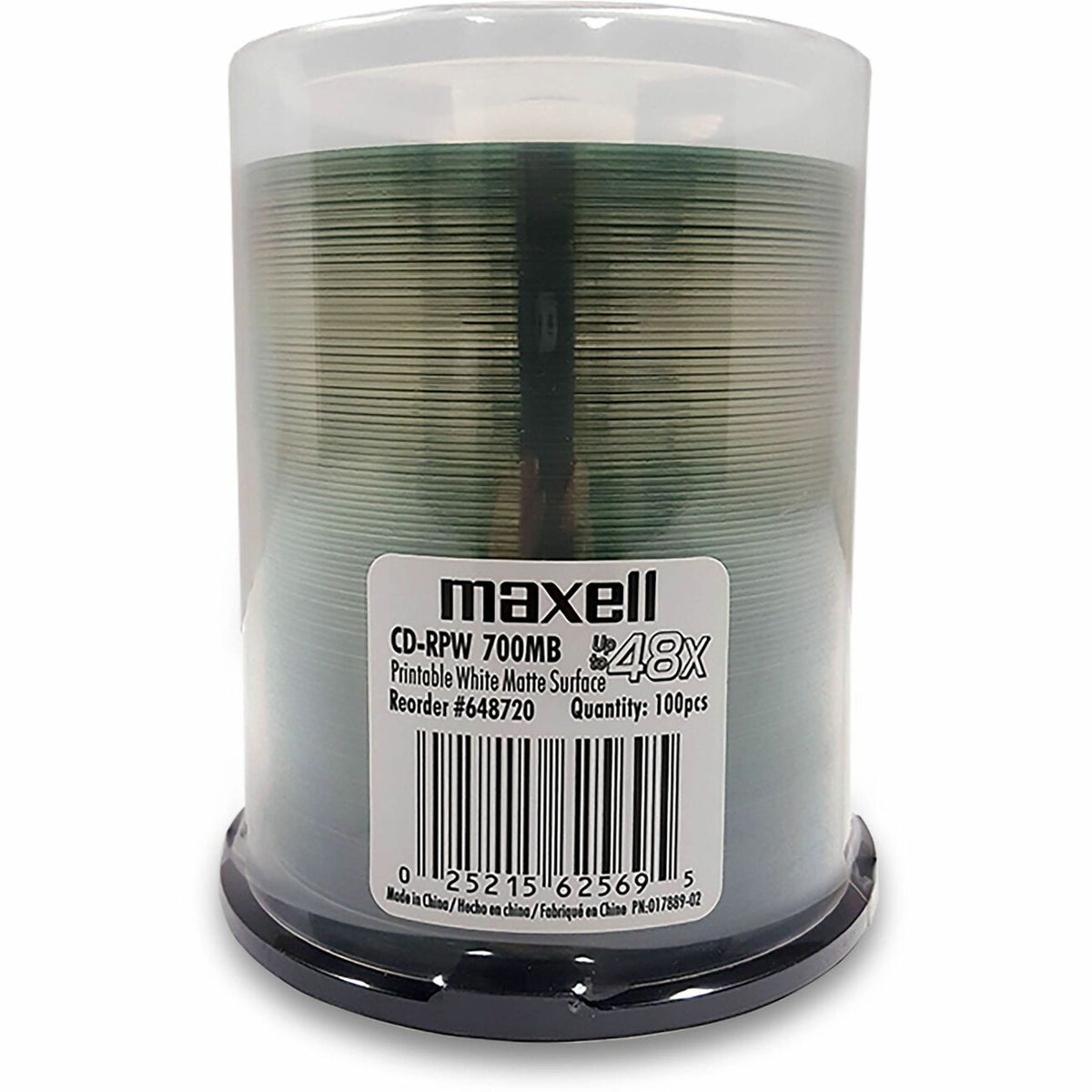 Maxell PW700 CD Recordable Media - CD-R - 48x - 700 MB - 100 / Pack - Matte White