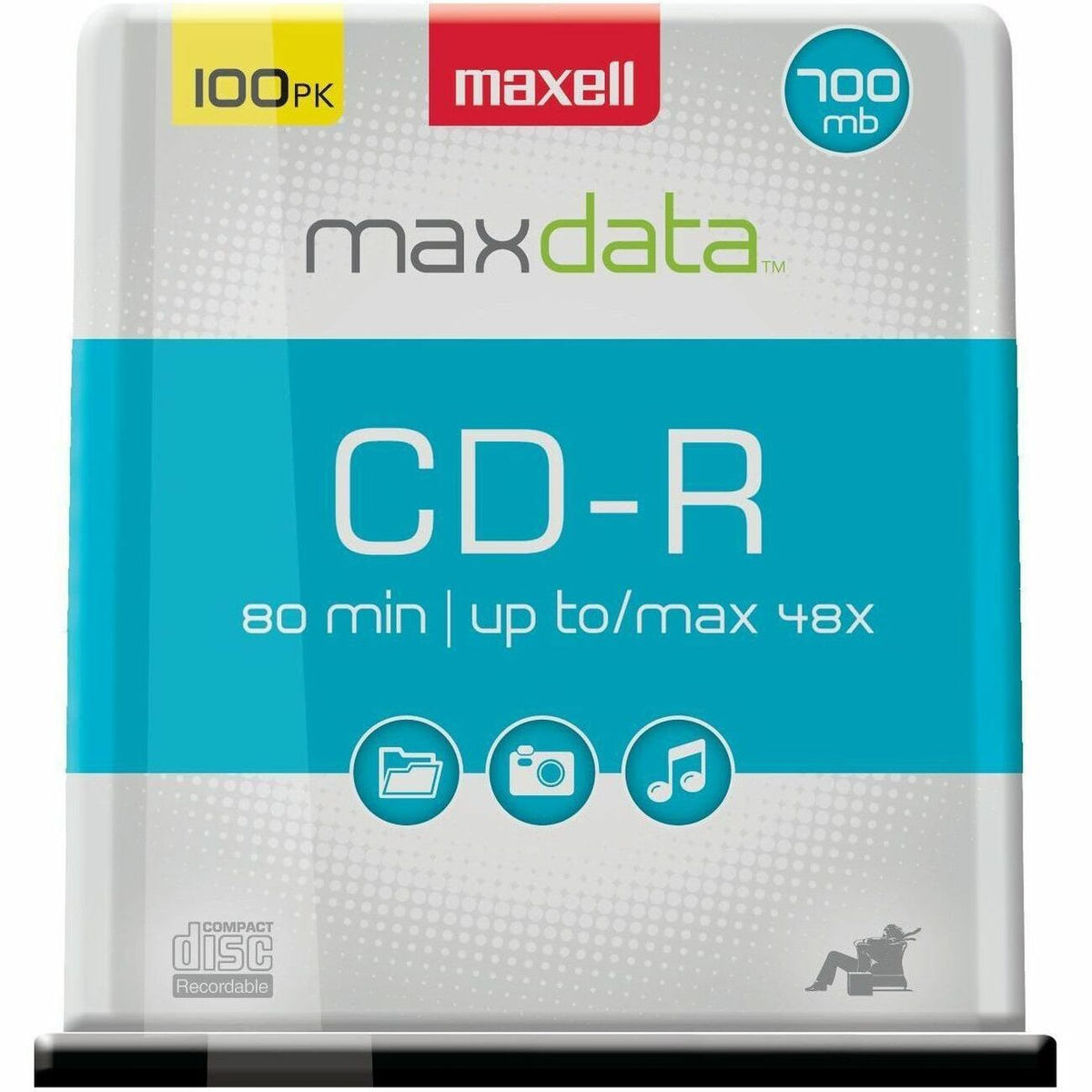 Maxell CD-R700 CD Recordable Media - CD-R - 48x - 700 MB - 100 / Pack