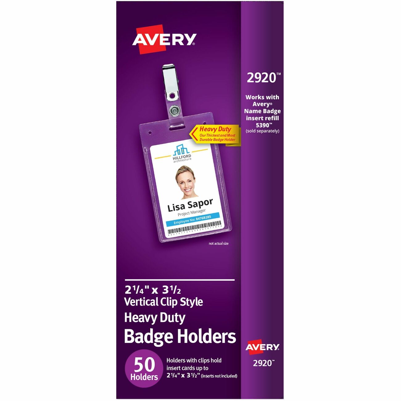 Avery Vertical Clip-Style Badge Holder