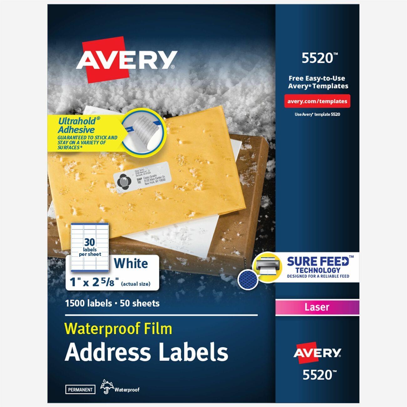 Avery Label Wthrprf Address 1X2.5