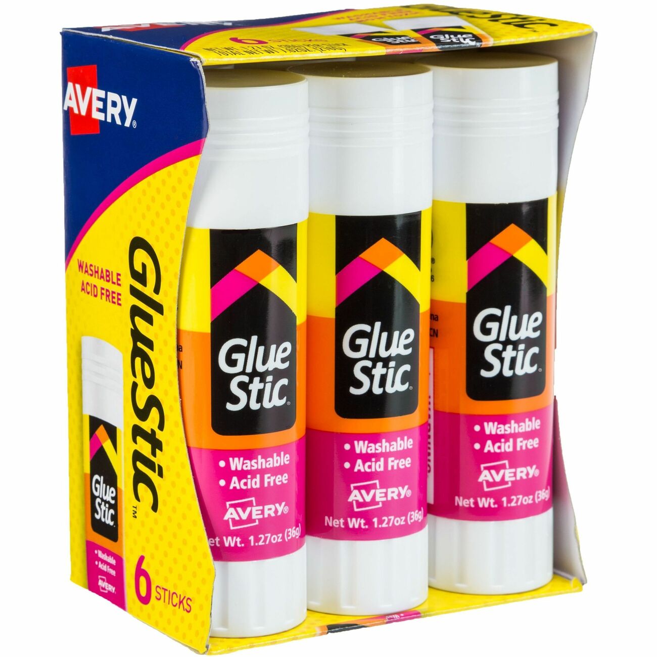 Avery Glue Stick 1.27Oz Clr 6Pk