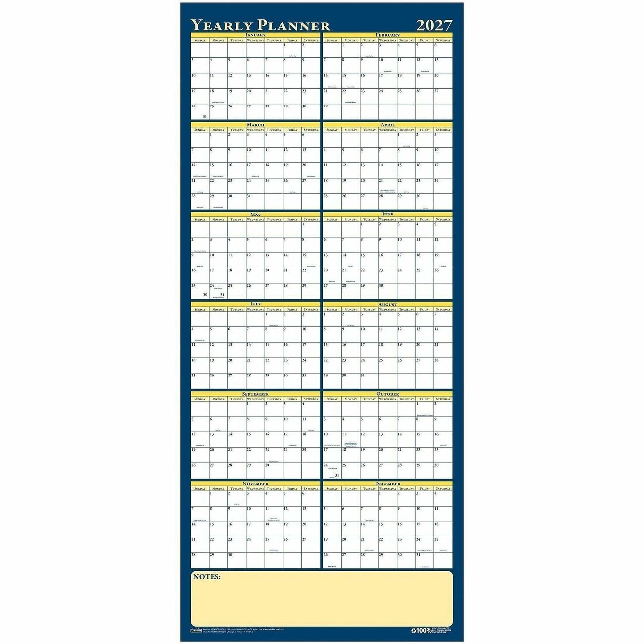 Planner Year Laminated