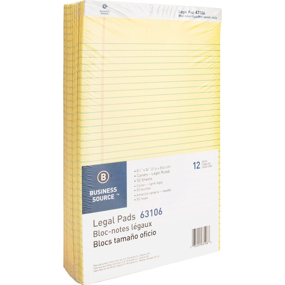 Business Source Pad Legal 8.5X14 50Sh Ca