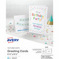 Avery Textured Fold-Over Cards, White, 3-Up