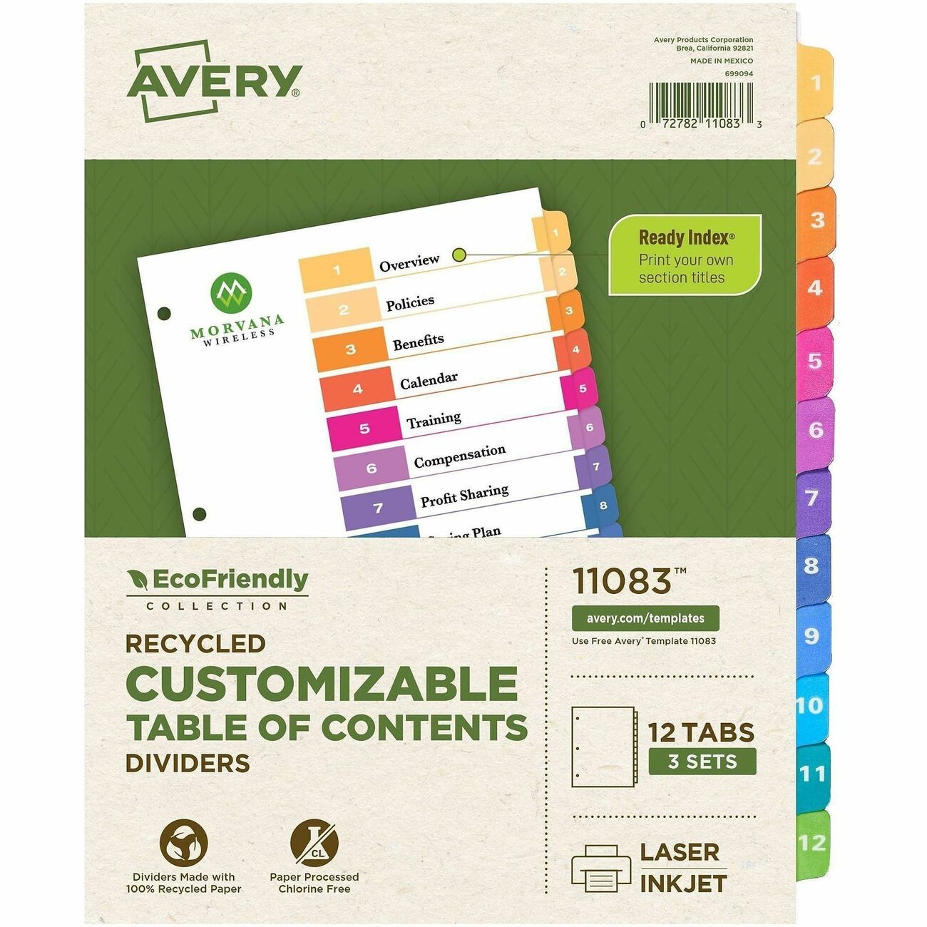 Avery Dividers 12Tabs 3 Sets
