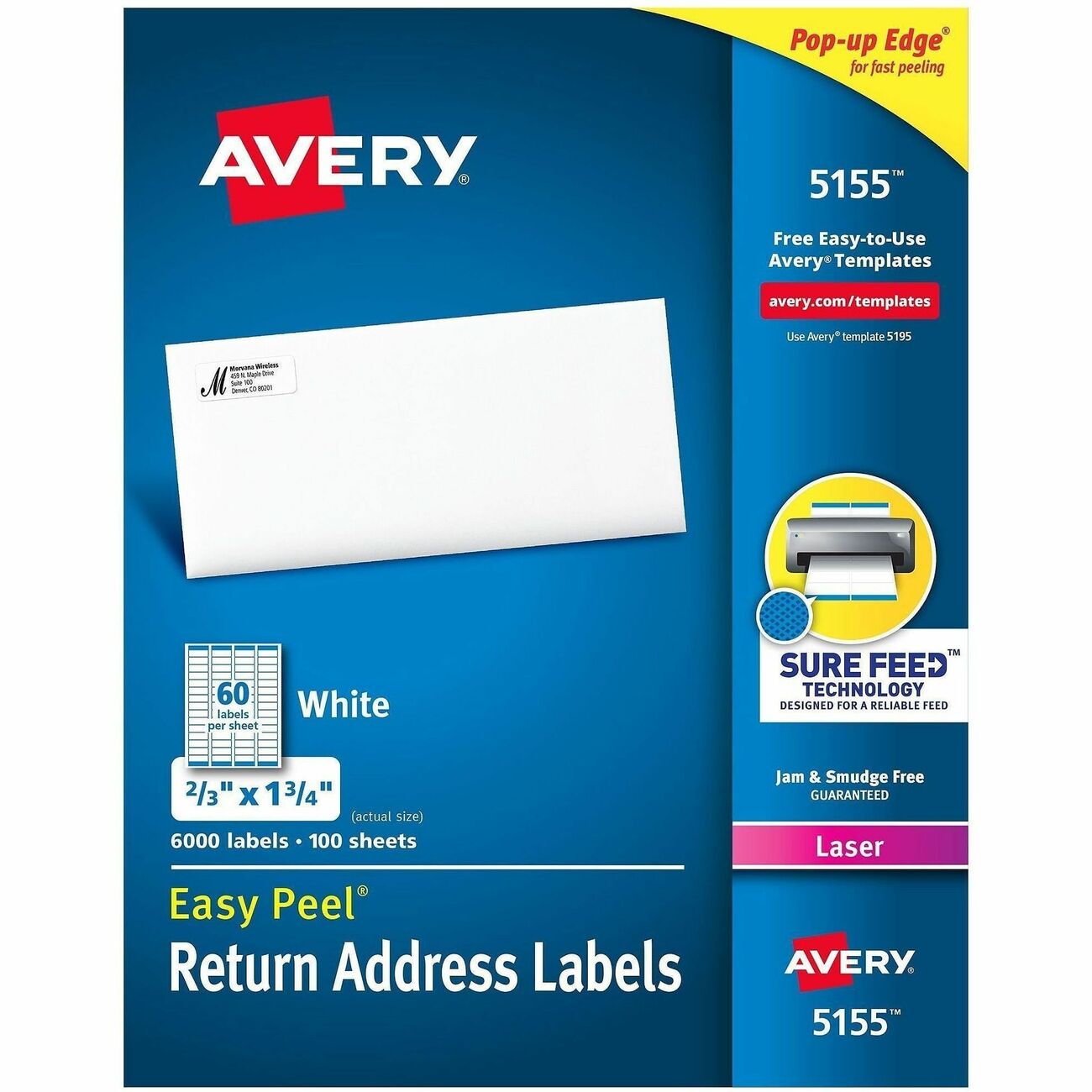 Avery Label Ezpeel Lsr 2/3X1.75