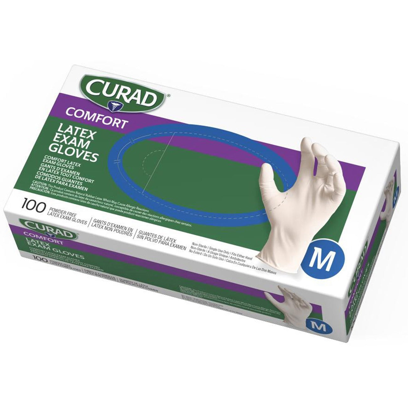 Glove Latex Pf Curad M