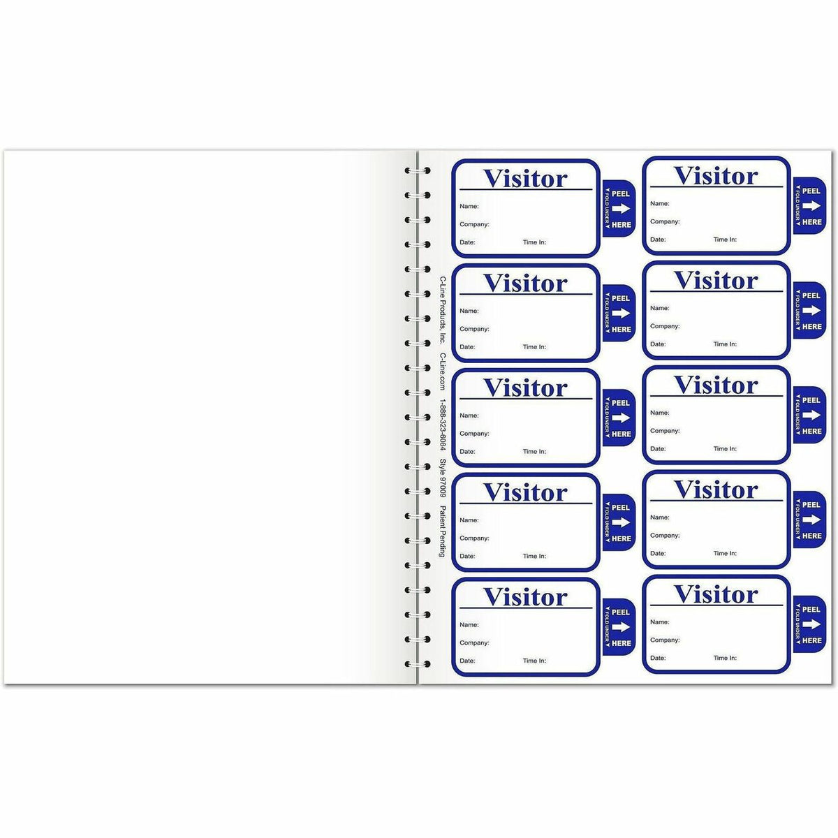 C-Line Time's Up! Visitor Badges Registry Log Book