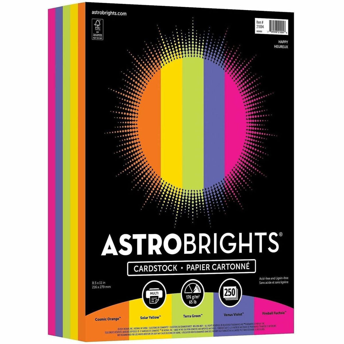 Astrobrights Color Card Stock "Happy" , 5 Assorted Colours
