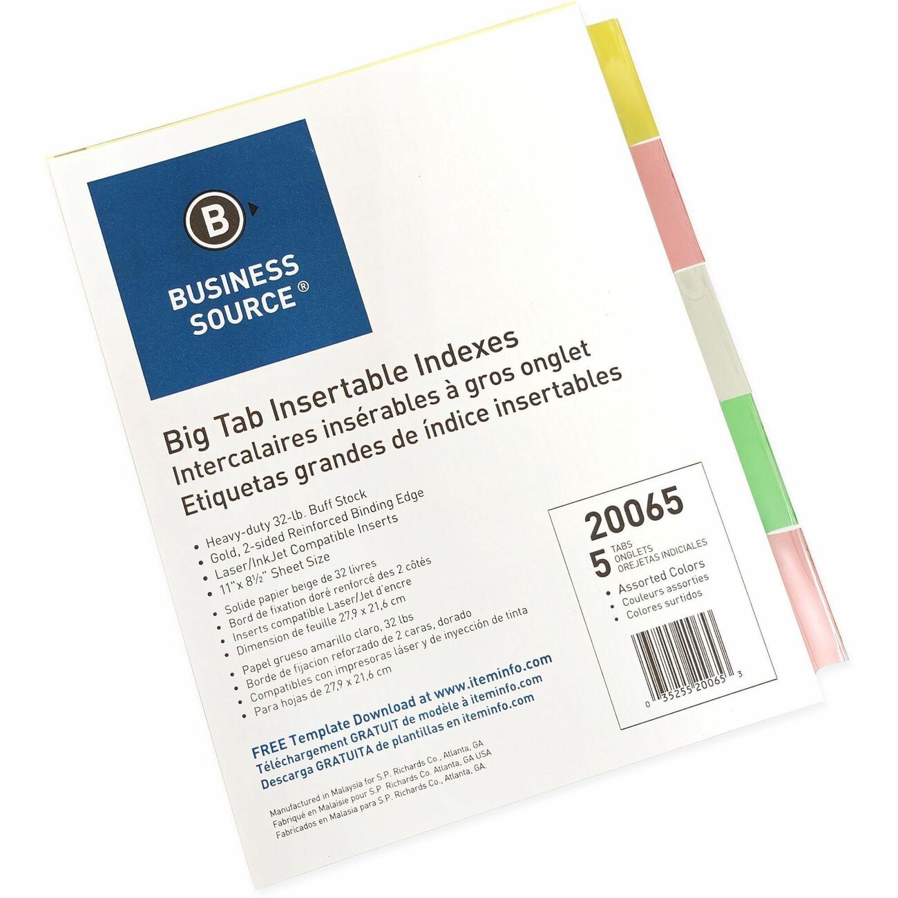 Business Source Dividers Insert 5-Tab Multi