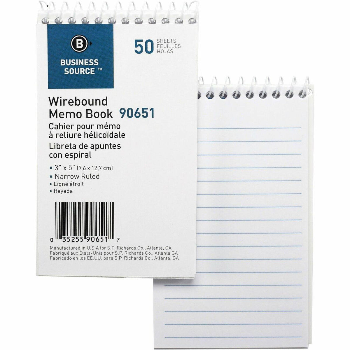 Business Source Book Memo End-Open 3X5 We