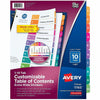 Avery Dividers Xw 10Tabs Ready In