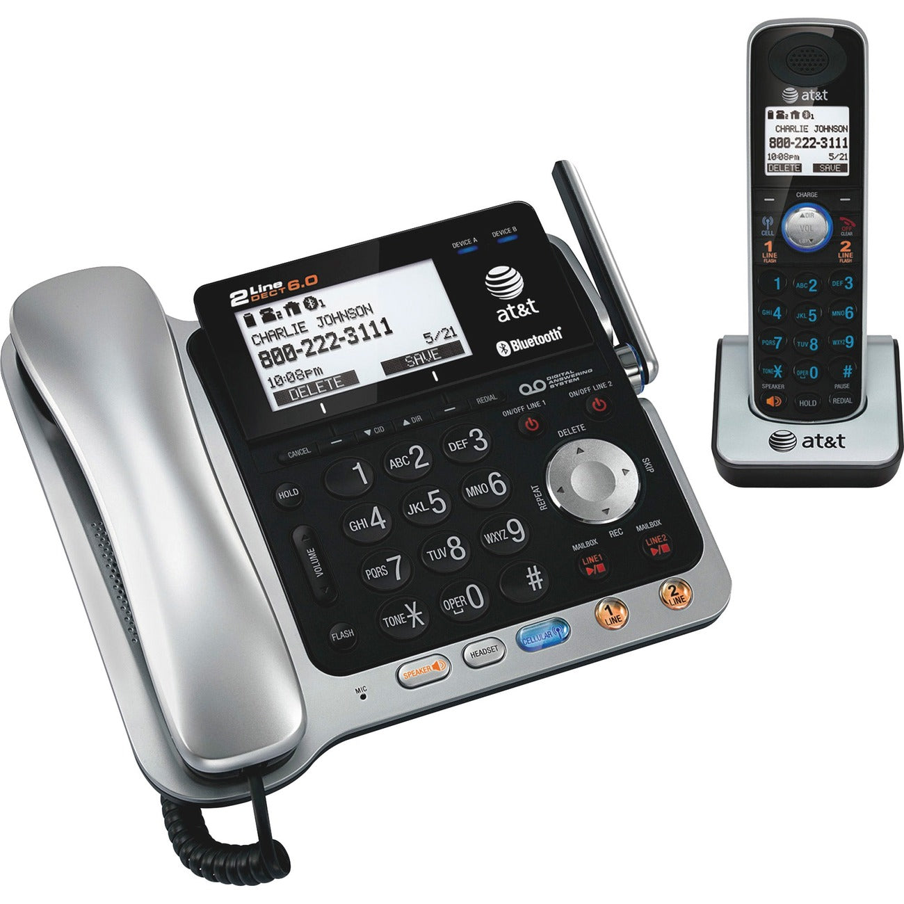 Phone 2-Line Dect6.0 W/Bt