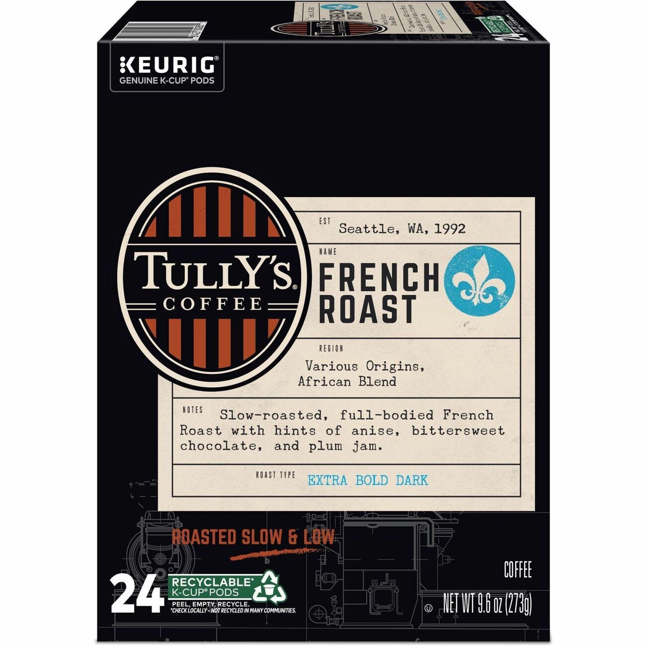 Kcup Tullys Frnchroast 24Bx