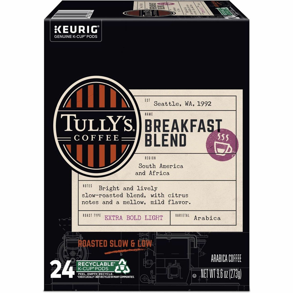 Kcup Tullys Brkfstblnd 24Bx