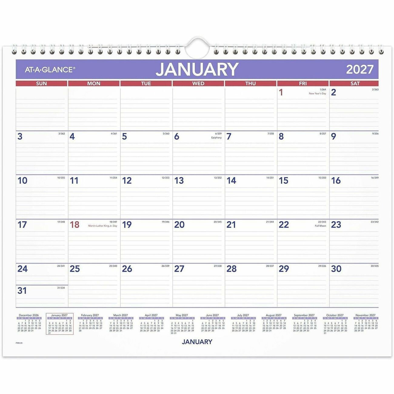 AT-A-GLANCE Calendar Wall Monthly 15X12
