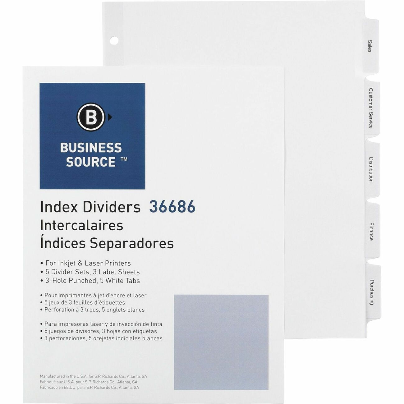 Business Source Divider Index Punched 5Tab