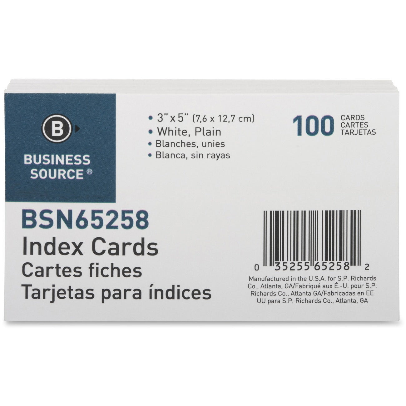 Business Source Card Index Plain 3X5 We