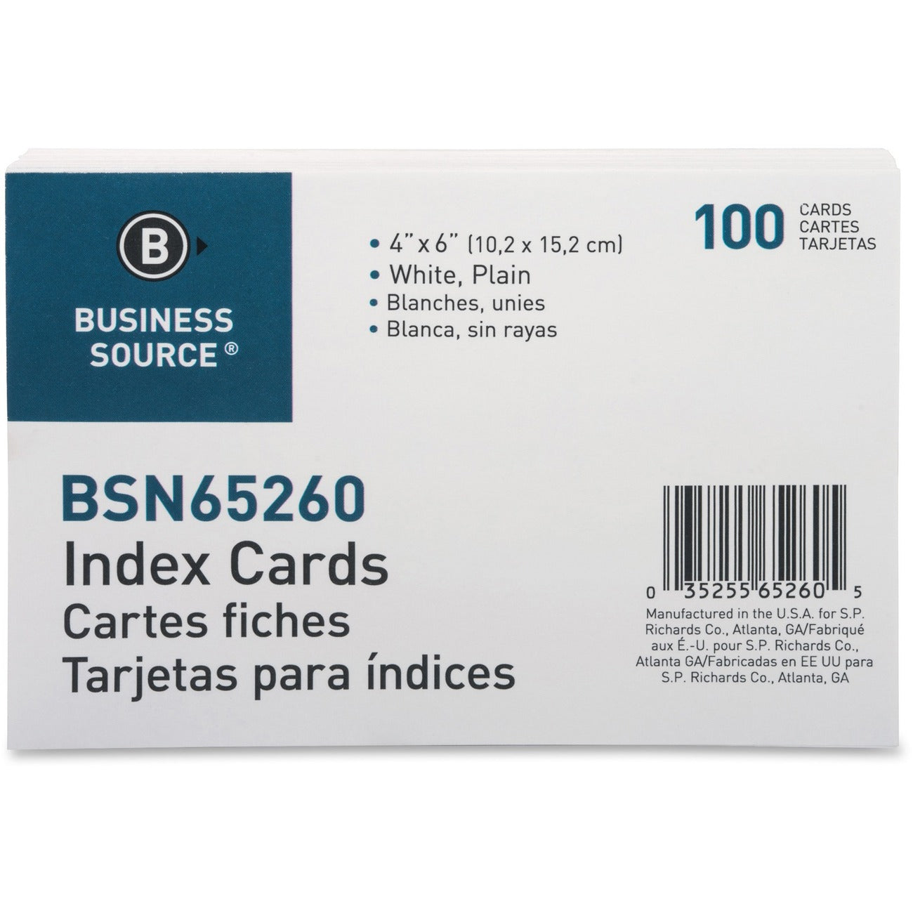 Business Source Card Index Plain 4X6 We