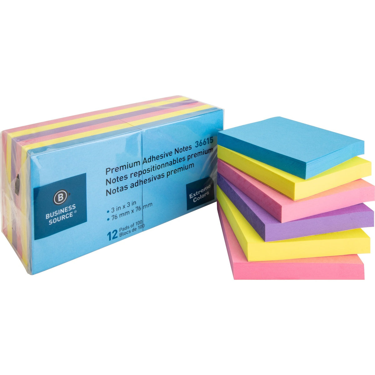 Business Source Notes Adhsv 3X3 12Pk Xtreme