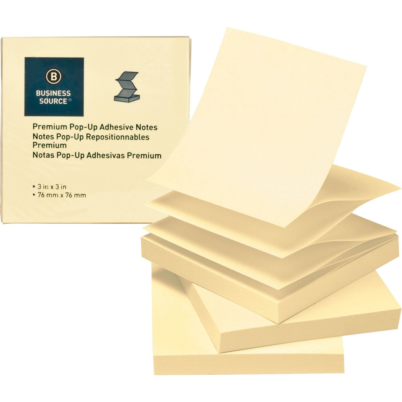 Business Source Notes Popup 3X3 24Pk Canary