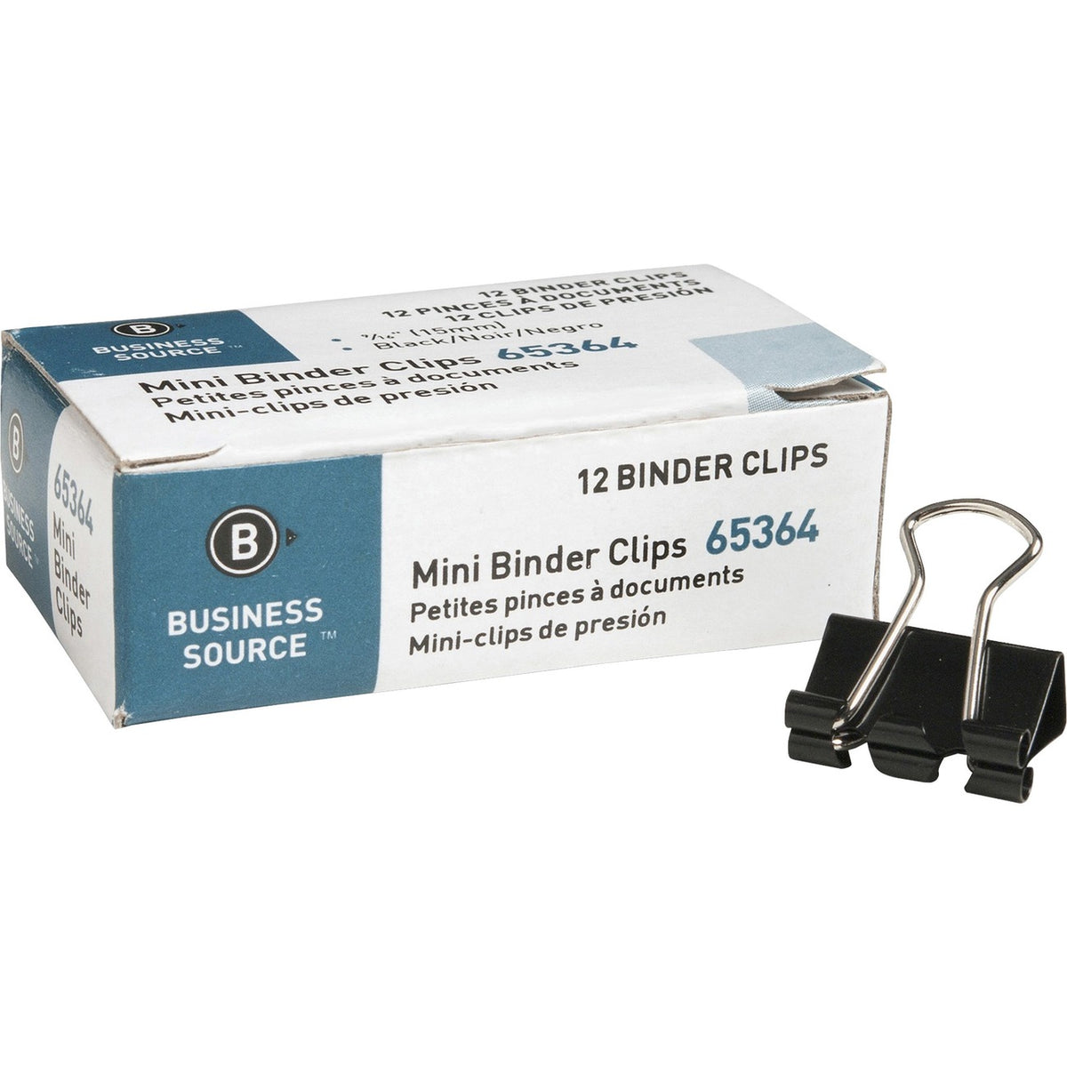 Business Source Clip Binder Mini 12Pc Bk