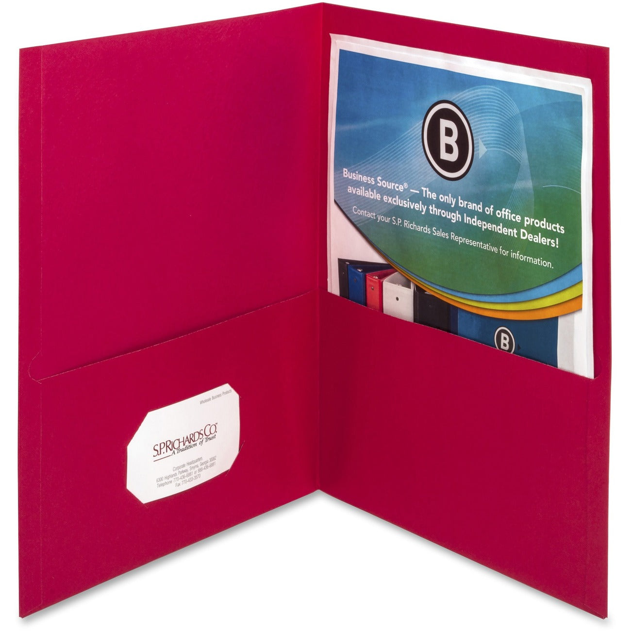 Business Source Folder 2-Pocket Letter Red