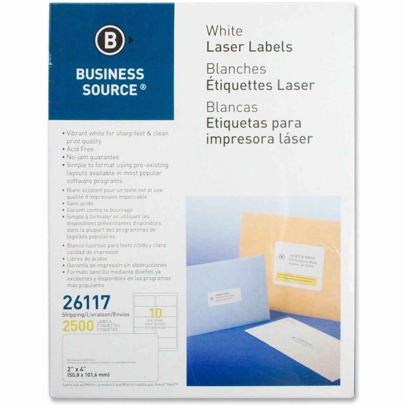 Business Source Label Ij/Lsr 2X4 We 2500
