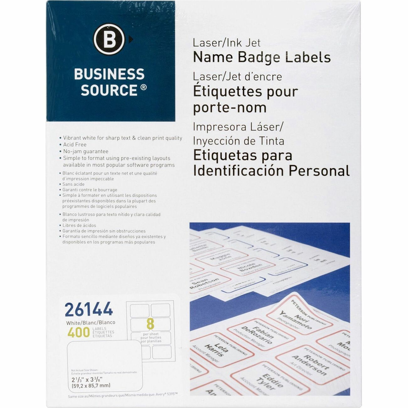 Business Source Badge Adhesive We 400Ct