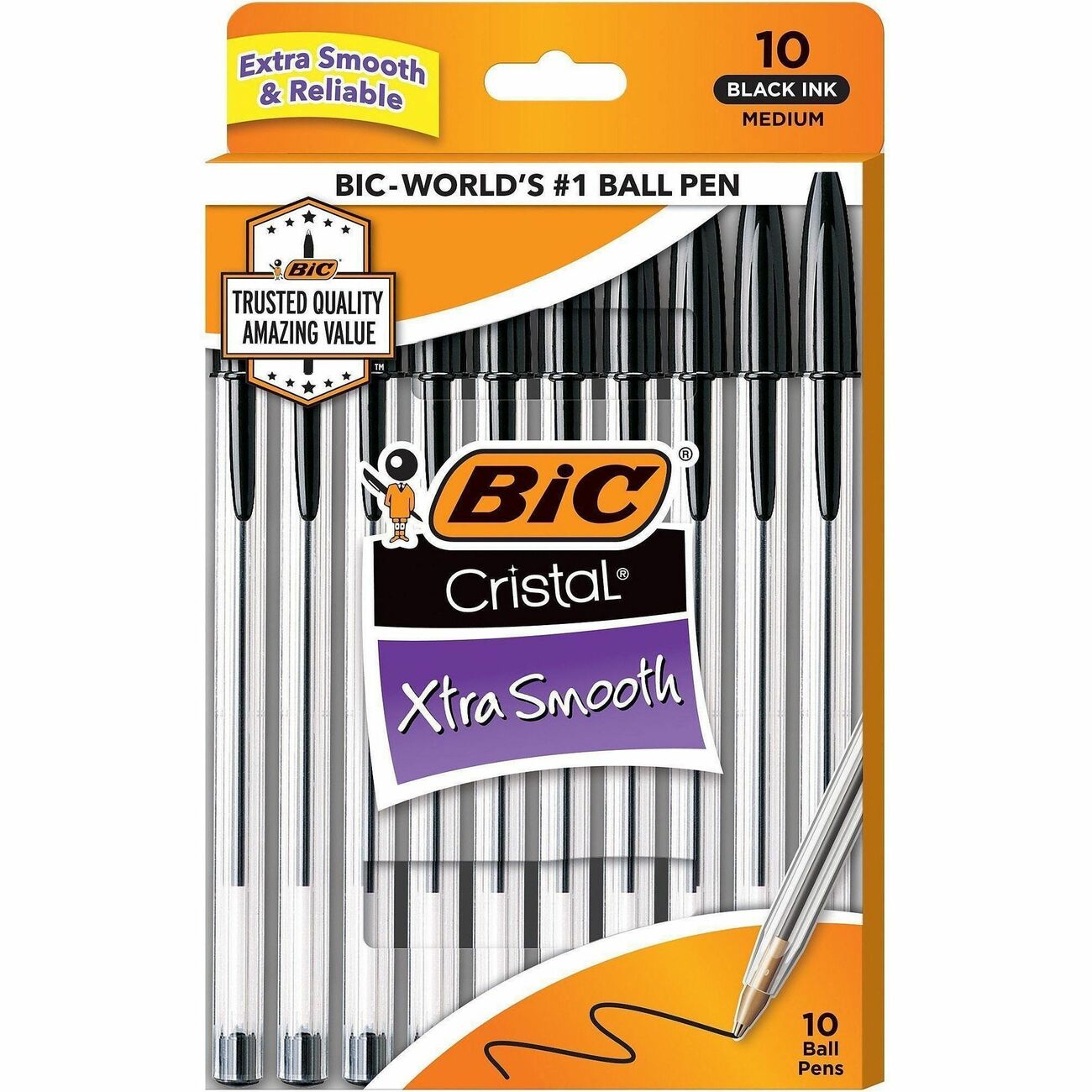 BIC Pen Cristal Stick 10Ct Bk