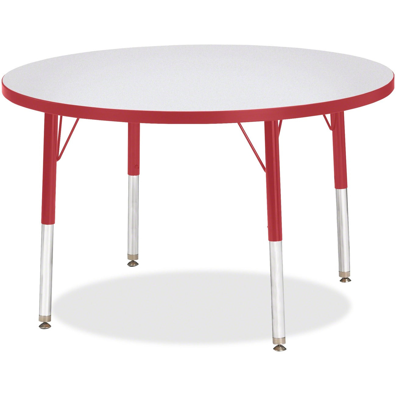 Activity Table 36 inch Round Gray Red