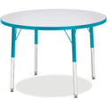 Activity Table 36 inch Round Gray Teal