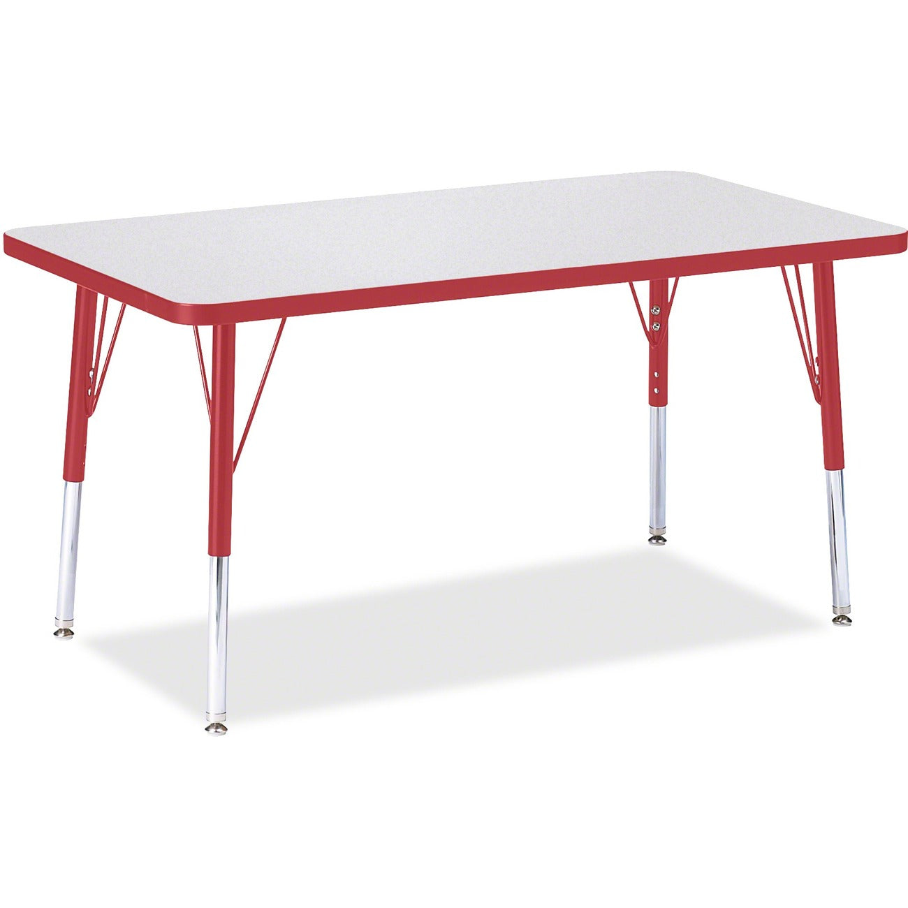 Rectangle Table 24x36 Gray Red