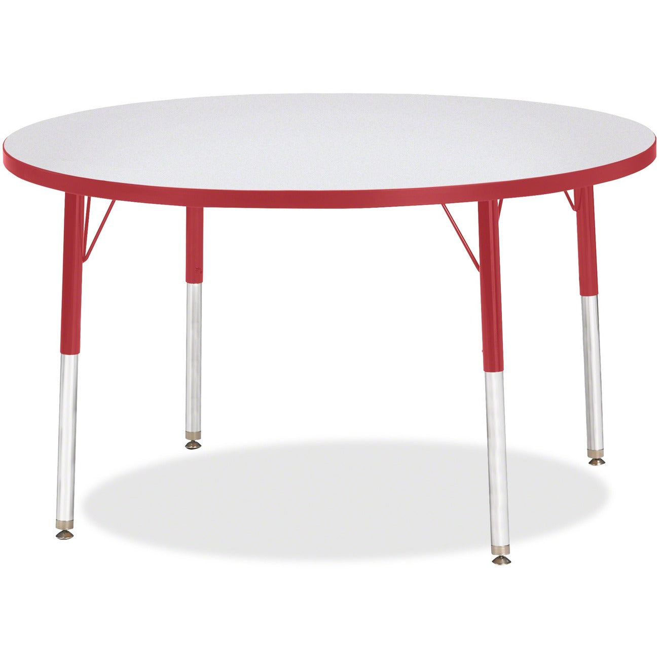 Activity Table 42 inch Round Gray Red