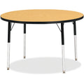 Activity Table 42 inch Round Oak Black