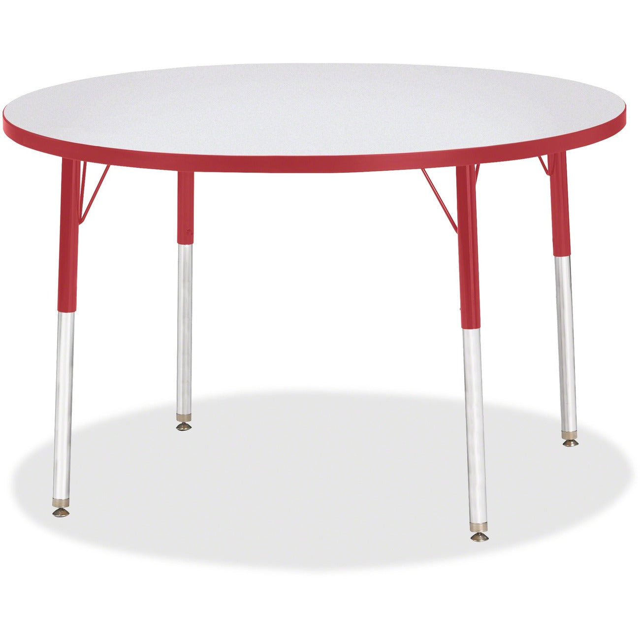 Activity Table 42 inch Round Gray Red