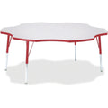 Six Leaf Table 60 inch Gray Red