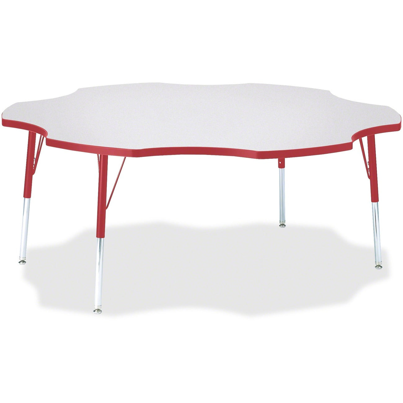 Six Leaf Table 60 inch Gray Red