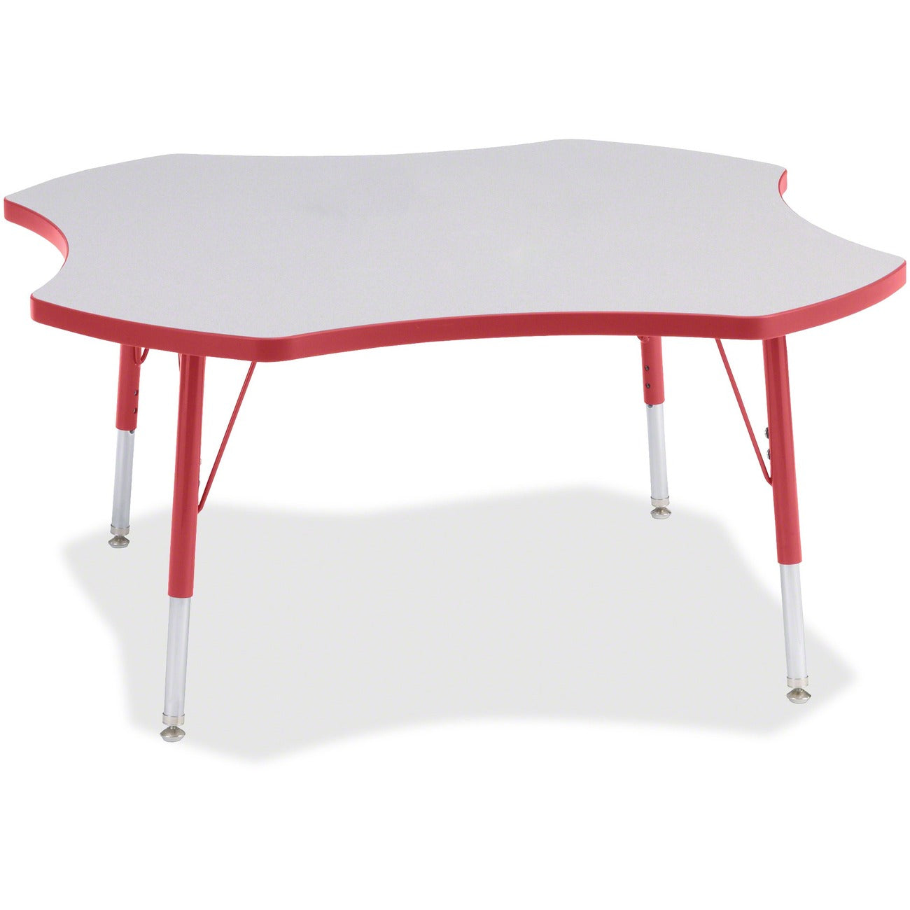 Four Leaf Table 48 inch Gray Red