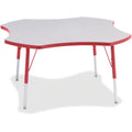 Four Leaf Table 48 inch Gray Red