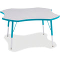 Four Leaf Table 48 inch Gray Teal