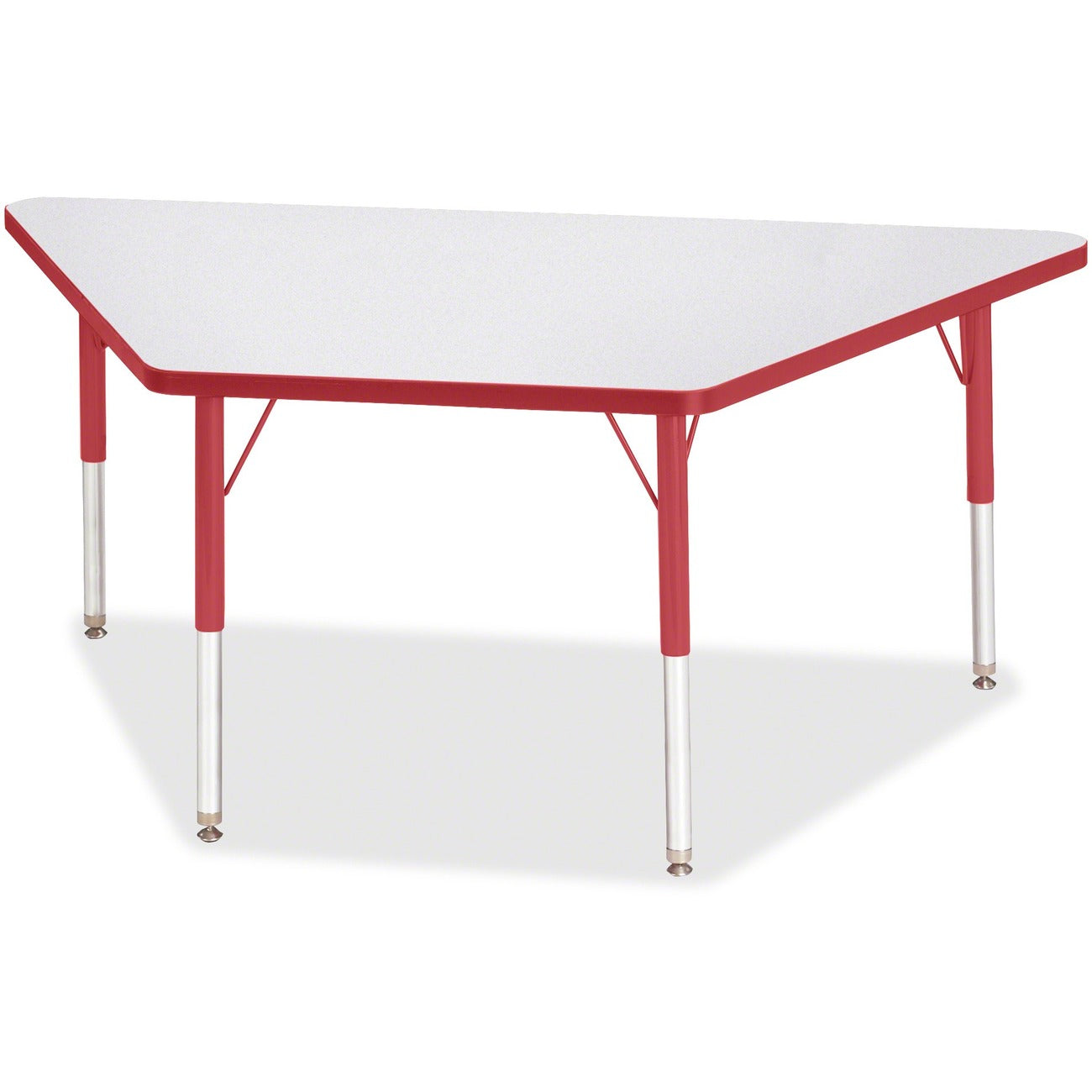 Trapezoid Table 30x60 Gray Red
