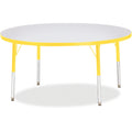 Activity Table 48 inch Round Gray Yellow