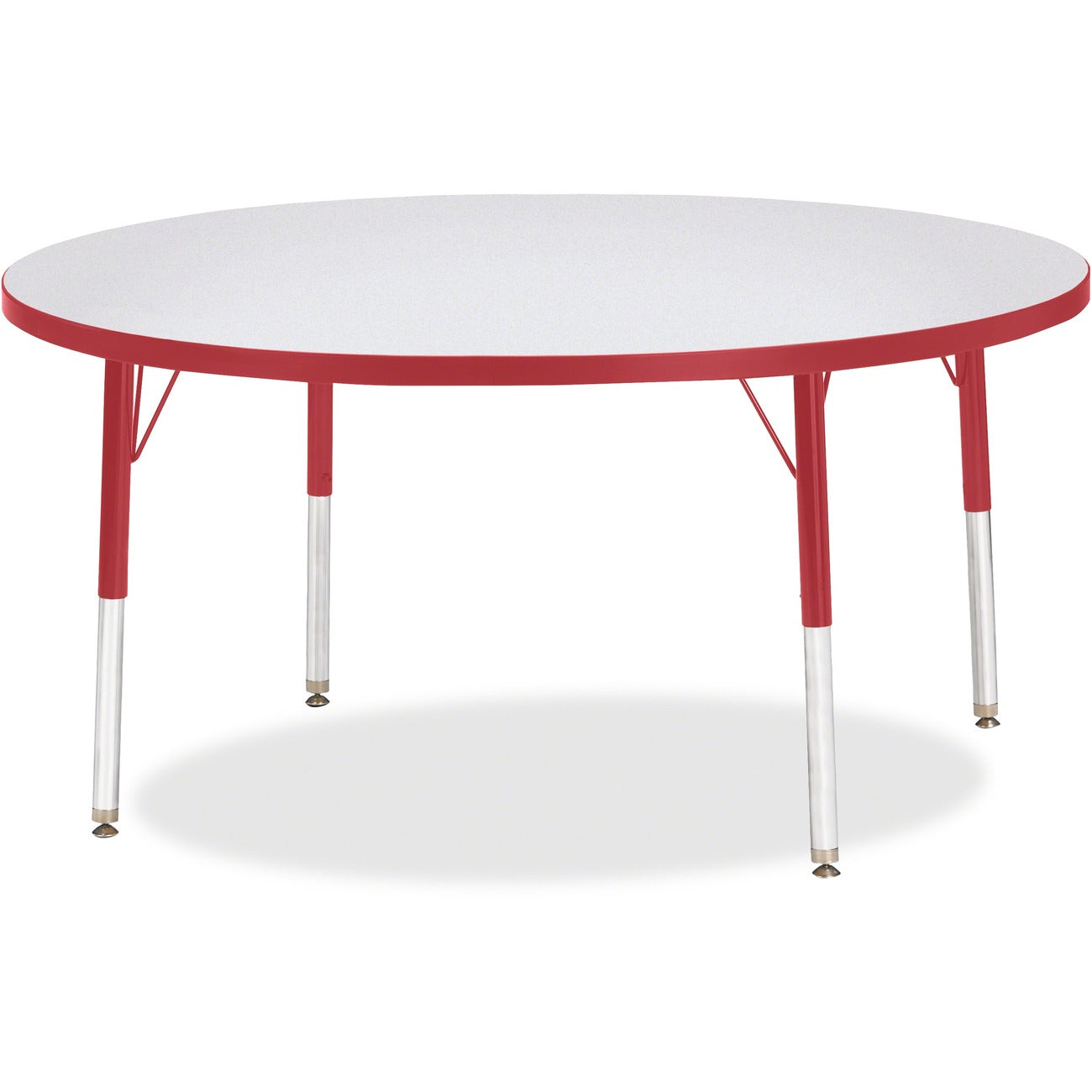 Activity Table 48 inch Round Gray Red