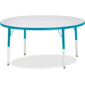 Activity Table 48 inch Round Gray Teal