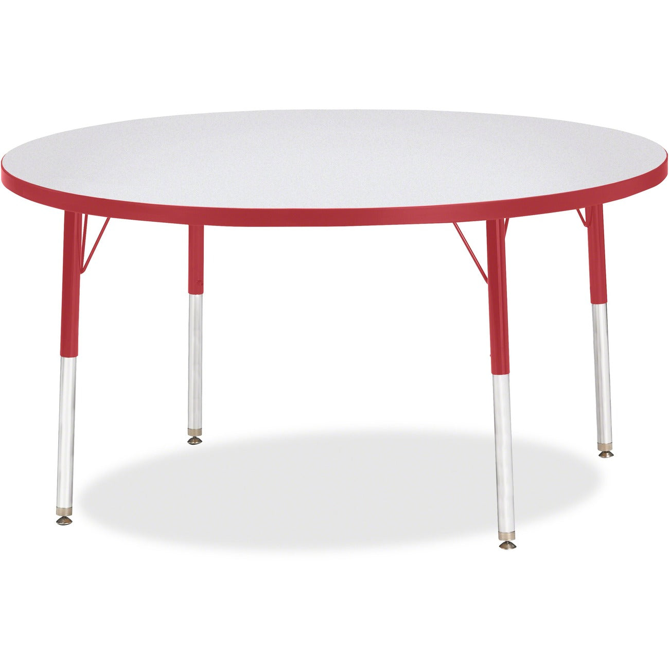 Activity Table 48 inch Round Gray Red