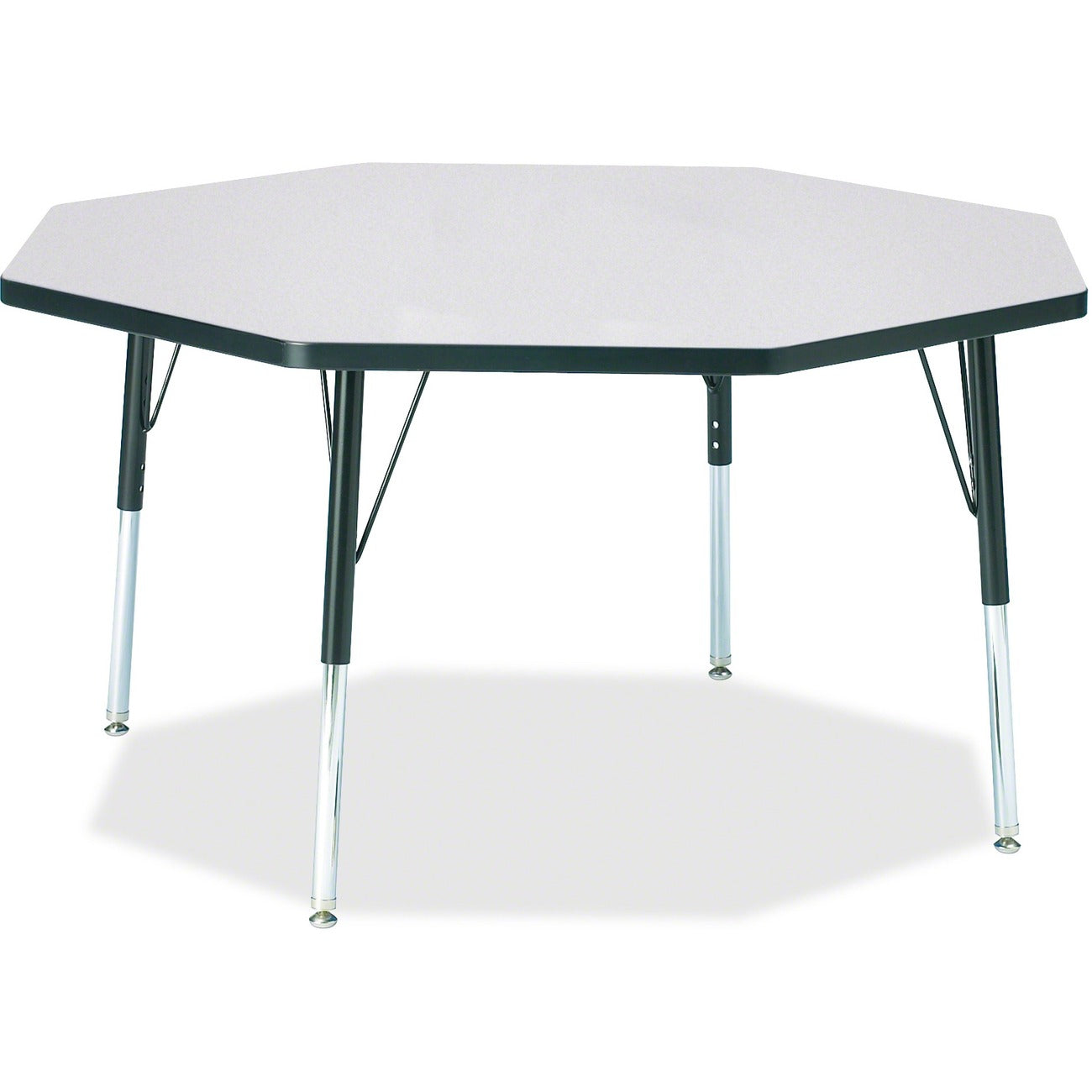 Octagon Table 48x48 Gray Black