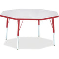 Octagon Table 48x48 Gray Red